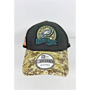 New Era Philadelphia Eagles Snap Back Hat Camo & Black Salute To Service NWOT